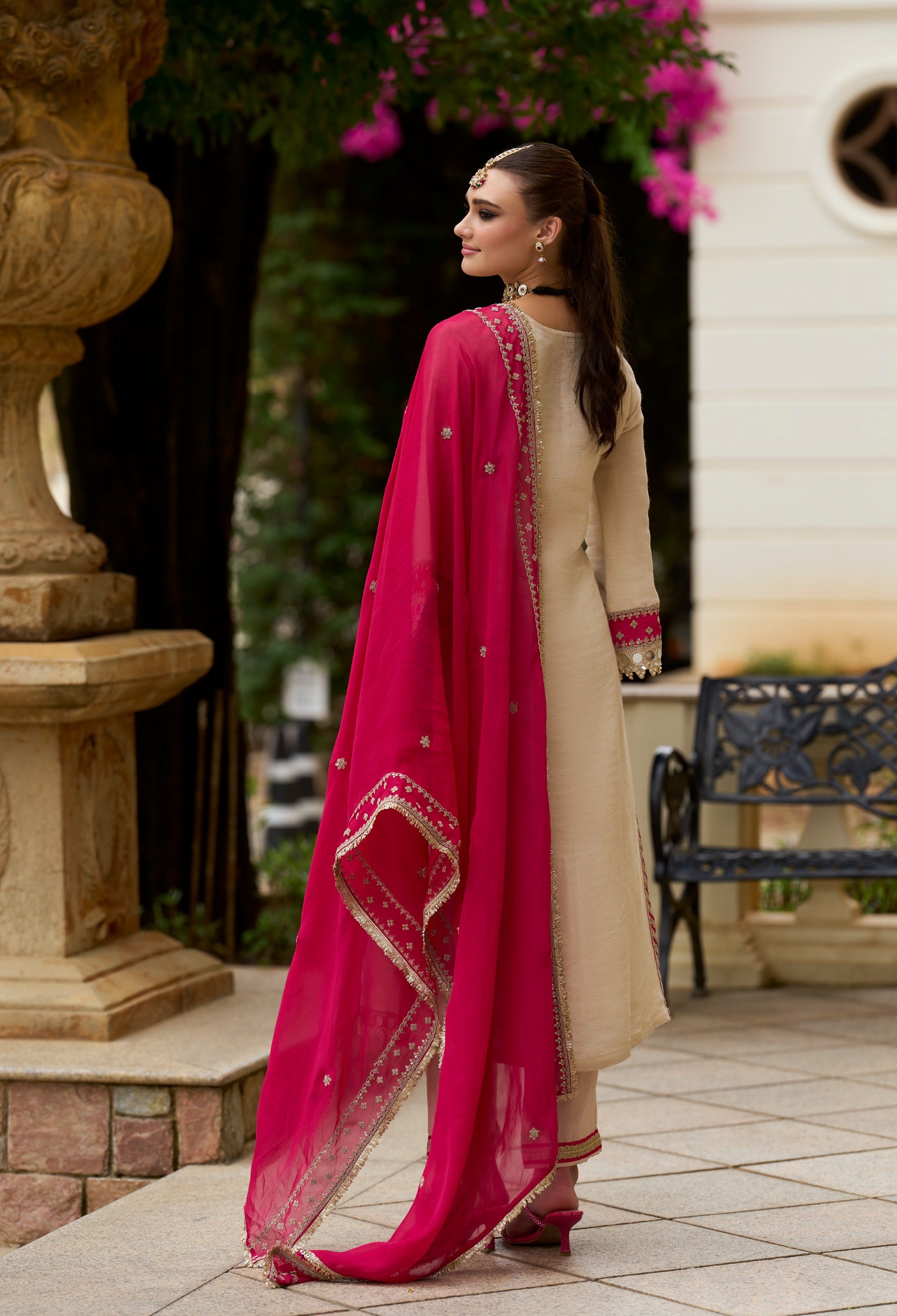 Ivory Rani Embroidered Kurti Set