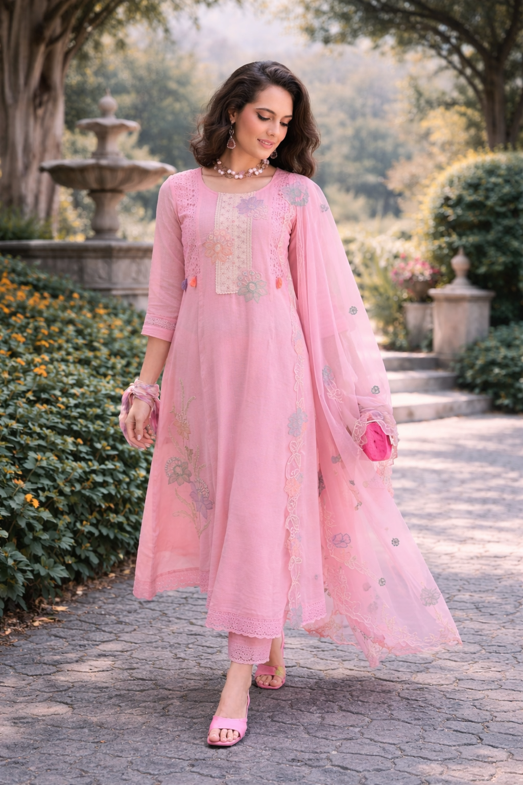 Rose Bloom Cotton Suit Set